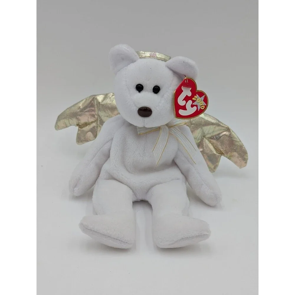 Ty Beanie Babies Halo II 2000 Angel Bear W/ Wings & Halo With Tag Plush Doll Toy